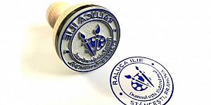 Stampila logo albastru